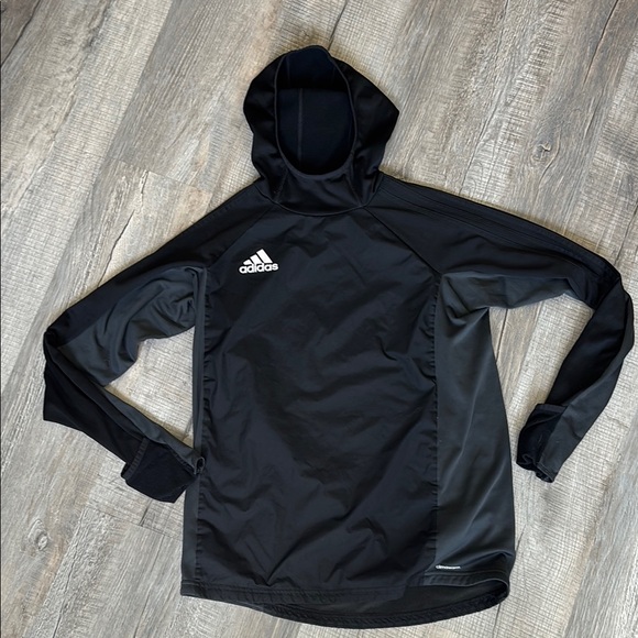 Youth Adidas Black Sweatshirt with High Collar & Hoodie Size YXL - Picture 8 of 8